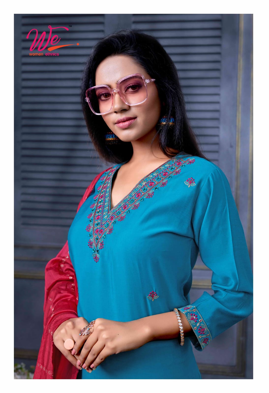 Zia By We Designer Roman Silk Kurti With Bottom Dupatta Catalog
